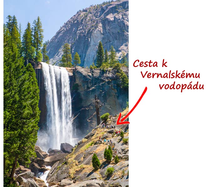 Vernalský vodopád v Yosemite národním parku