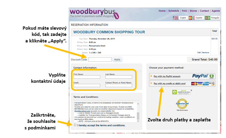 Nákupy v New Yorku - Woodbury Commons