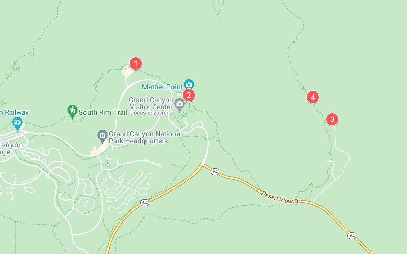 Nejlepší vyhlídky v Grand Canyonu