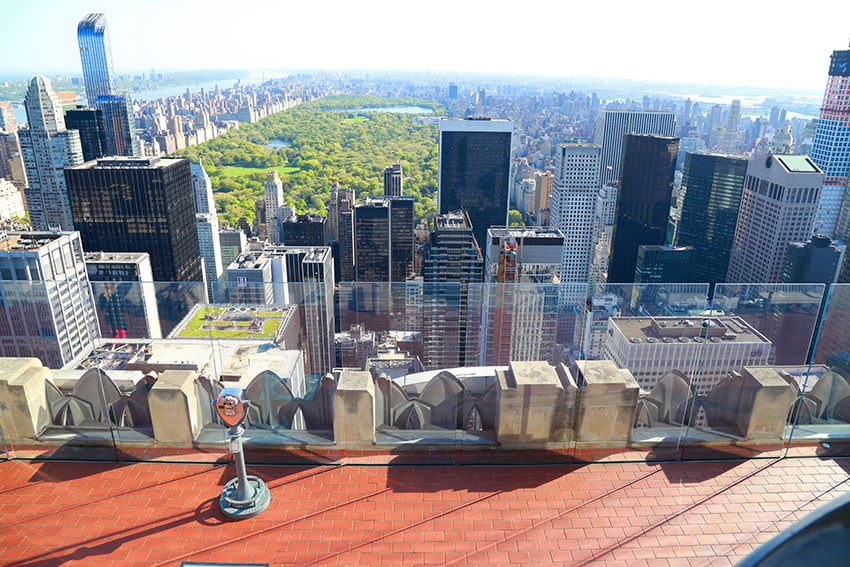 Pohled na Central Park z vyhlídky Top of The Rock